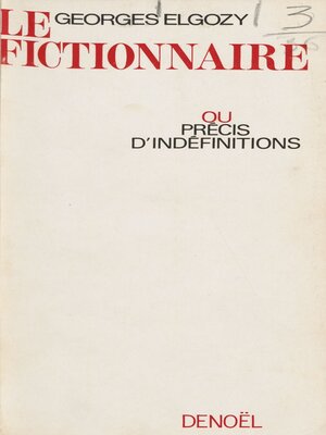 cover image of Le fictionnaire